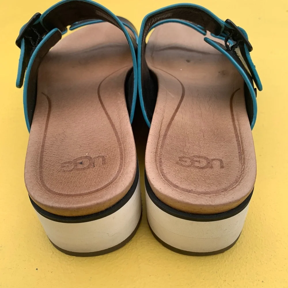 UGG platform open sandals shoes Hanneli black 8 chunky beachy sport y2k